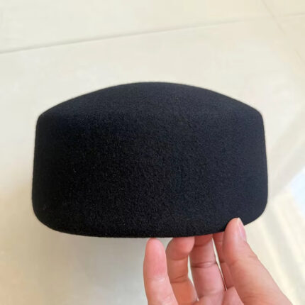 Chapeau bob en feutre noir de style français pour femmes