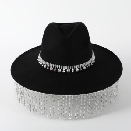 Chapeau pendentif haut à large bord de style décontracté pour femmes