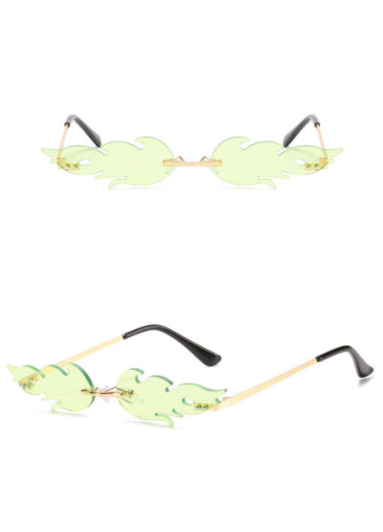 Lunettes de soleil sans monture.  Lunettes de personnalité amusantes en forme étrange