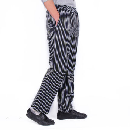 Pantalon chef noir entièrement élastique