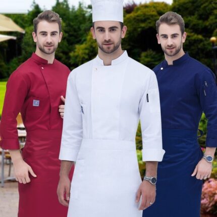 Veste de chef cuisinier à manches longues